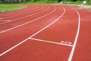 Racetrack for athletics.