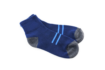 blue socks isolated on white background