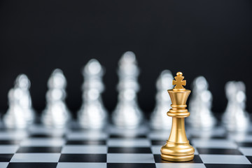 chess pieces on a chessboard, business strategy concept