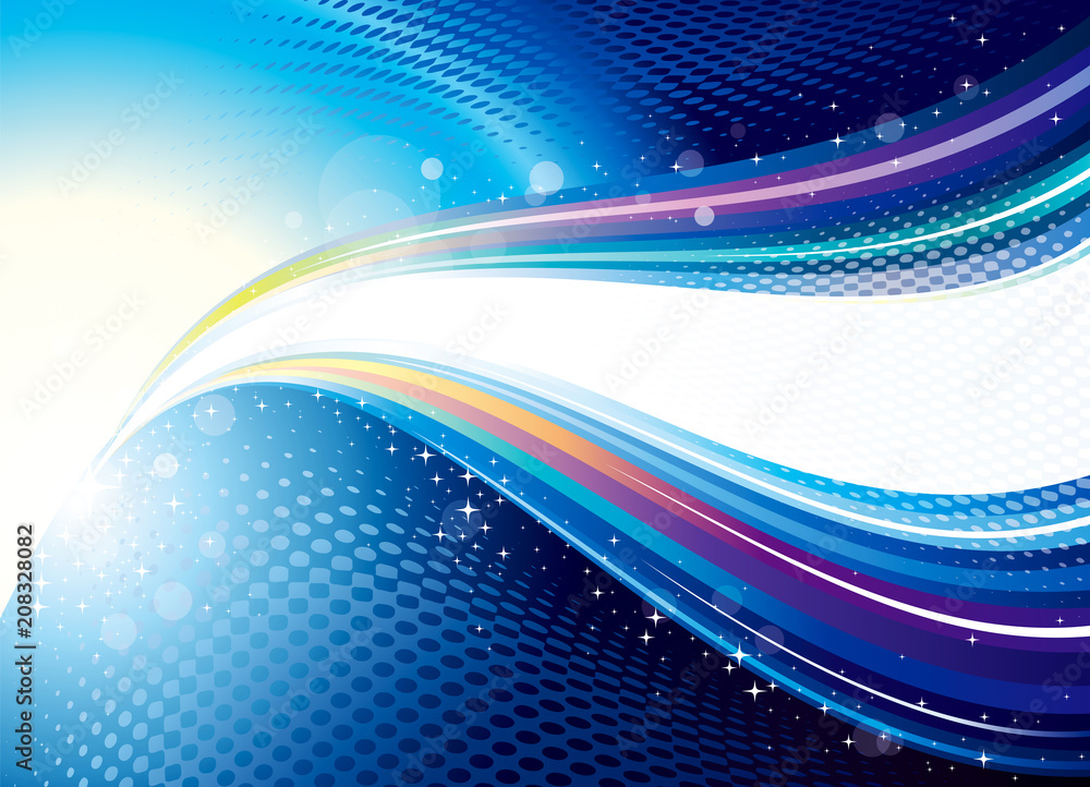 Aufkleber technology abstract colorful wave blue abstract background.