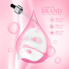 Face Mask cosmetic products ad, background  vector illustration