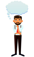 Bearded man with thinking bubble vector image