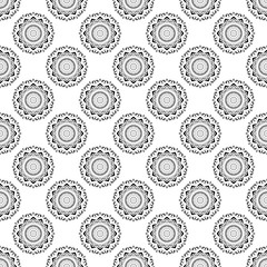 Mandala pattern, monochrome, black and white. Indian and arabic motis.