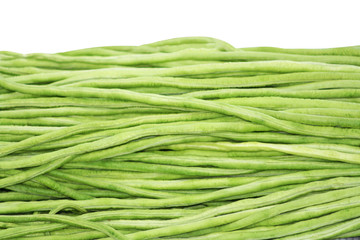 Green yardlong bean isolated on white background 