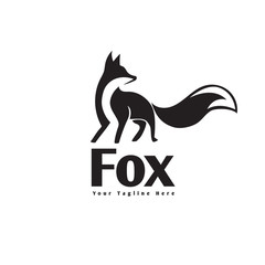 Elegant stand fox logo with look back