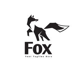 Stand fox logo with kick front up