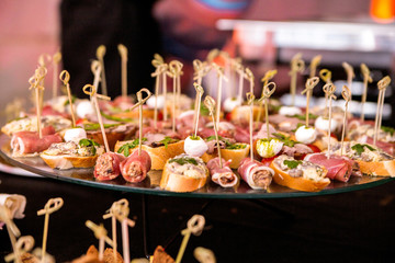 Snack on a buffet table during a party