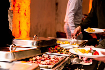 serving marmite food at a party