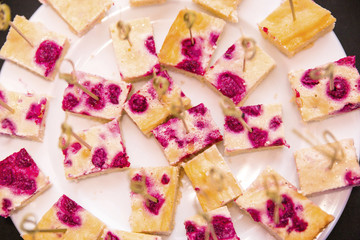 Pie on the plate on black backgropund