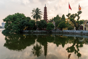 Tran Quoc pagoda is the oldest pagoda in Hanoi, Vietnam
