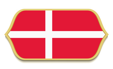 Denmark. Flat national flag icon button. Danish symbol isolated on white background.