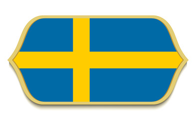 Sweden. Flat national flag icon button. Swedish symbol isolated on white background.