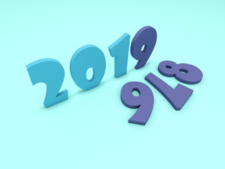      New Year 2019 Creative Design Concept - 3D Rendered Image 