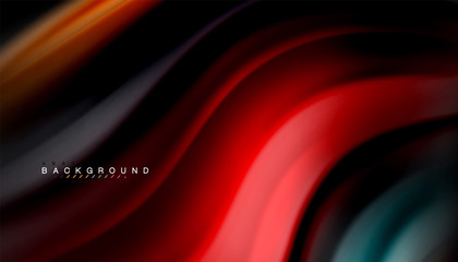 Fluid mixing colors, vector wave abstract background