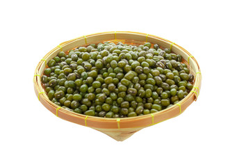 green beans,mung beans isolated on white background