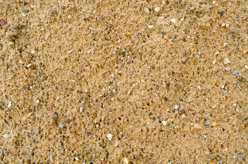 Coarse grained construction yellow sand. Sand background