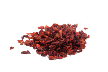 Dried bell pepper or paprica red spice isolated on the white