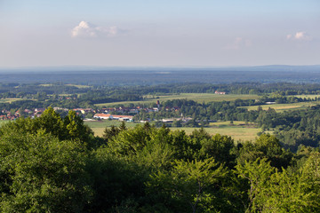 Nice view from village Dobra Voda to village Horni Stropnice, Czech landscape