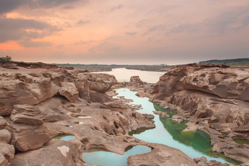 Sam Phan Bok a canyon by the mekong river in grand canyon of Thailand.