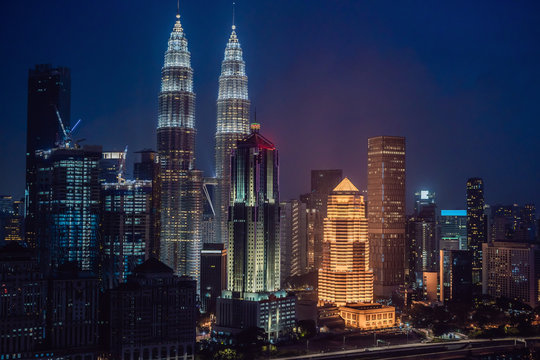 Kuala lumpur skyline at night, Malaysia, Kuala lumpur is capital city of Malaysia