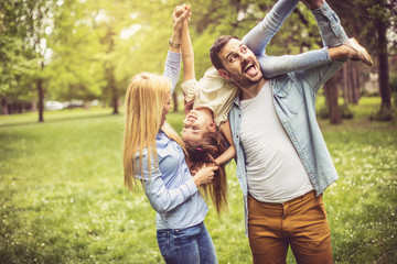 Fototapeta premium Family on meadow.