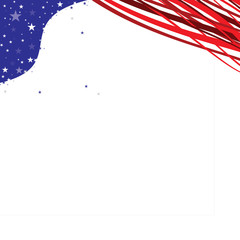 A header footer illustration of United States Patriotic background in flag colors with a blank white space
