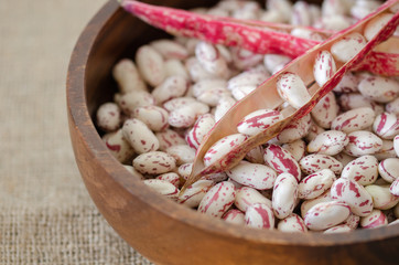 Red kidney beans in  bowl, close-up, shallow depth of field.