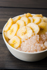 sweet banana with ice and tapioca