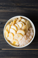 sweet banana with ice and tapioca