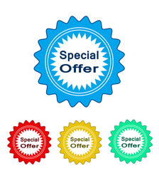 set of colorful special offer tag design, stock vector illustration