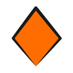 Rhombus, icon, children's drawing style.