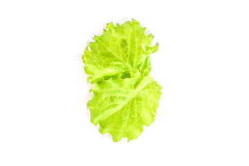 Green salad isolated on white background.