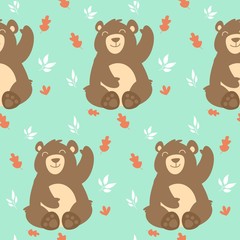 Smile animal seamless pattern vector illustration 
