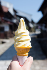 soft served chest nut ice cream