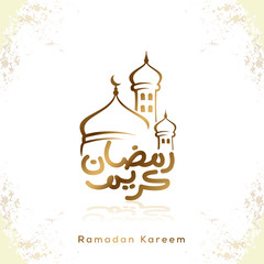 Ramadan Kareem islamic greeting with arabic calligraphy template design - obrazy, fototapety, plakaty