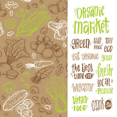 Organic Market Kit Vector Illustration