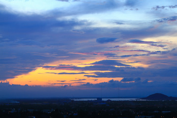 Beautiful sky at twilight time
