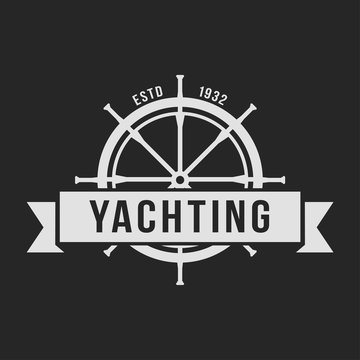 Yachting club logo set. Yachting, yahct club logo set with boad, sail and yacht. Yacht sport yachting club set.