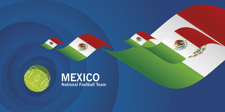 Mexico flag soccer football team abstact stadium background