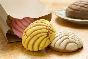 conchas de tres sabores