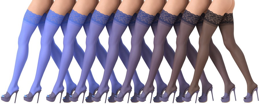 3D illustration colored gradient stockings beautiful legs