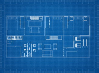 Apartment plan blueprint
