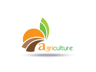 Agriculture Logo Template Design. Icon, Sign or Symbol, organic, farm, nature, ecology. Flat design