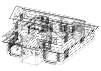 House design blueprint - isolated