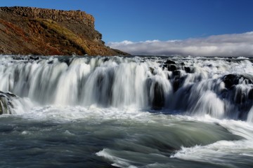Wild water in an icelandic river.
