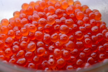 Red caviar. closeup