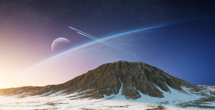 Exoplanets in space 3D rendering elements of this image furnished by NASA