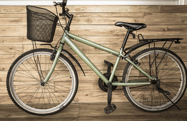Fototapeta na wymiar City bicycle in sepia color