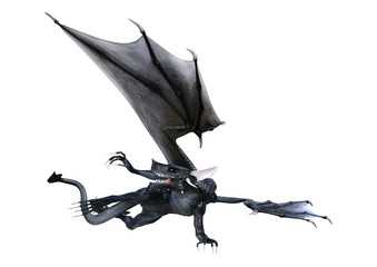 3D Rendering Fantasy Dragon on White