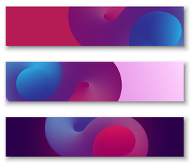 Blue and purple abstract banners.